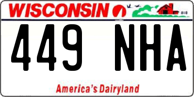 WI license plate 449NHA
