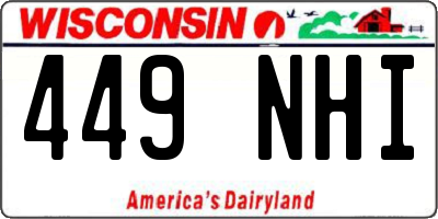 WI license plate 449NHI