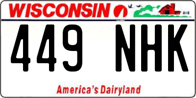 WI license plate 449NHK