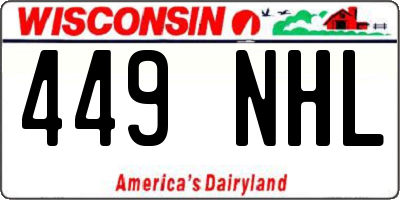 WI license plate 449NHL