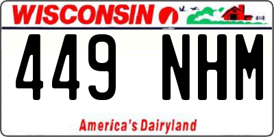 WI license plate 449NHM