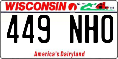 WI license plate 449NHO
