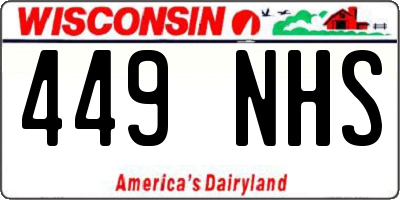 WI license plate 449NHS