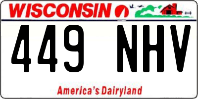 WI license plate 449NHV