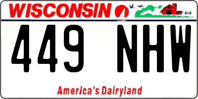 WI license plate 449NHW