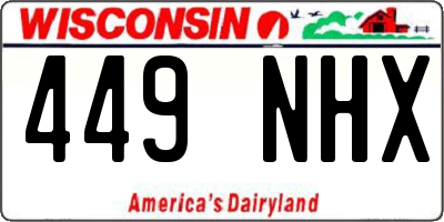 WI license plate 449NHX