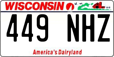 WI license plate 449NHZ