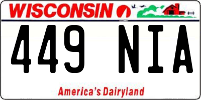 WI license plate 449NIA
