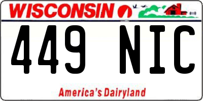 WI license plate 449NIC