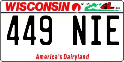 WI license plate 449NIE