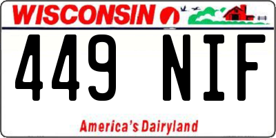 WI license plate 449NIF