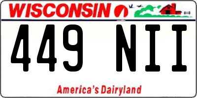 WI license plate 449NII