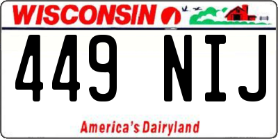 WI license plate 449NIJ