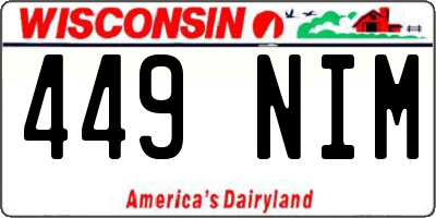 WI license plate 449NIM