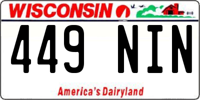 WI license plate 449NIN