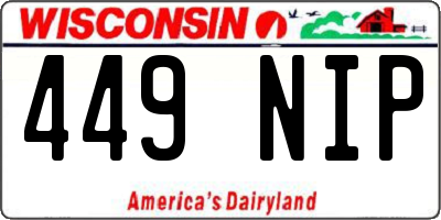 WI license plate 449NIP