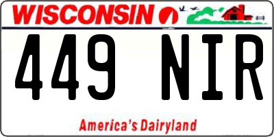 WI license plate 449NIR