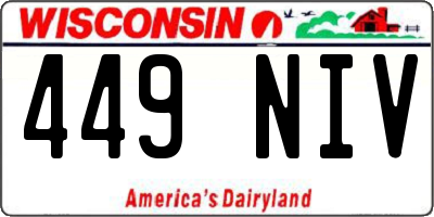WI license plate 449NIV