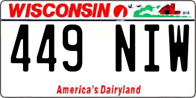 WI license plate 449NIW