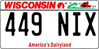 WI license plate 449NIX