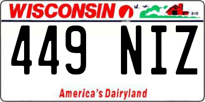 WI license plate 449NIZ
