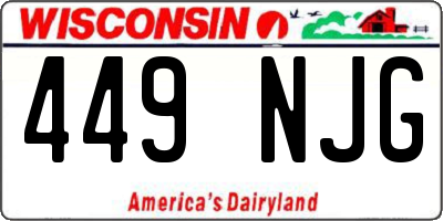 WI license plate 449NJG