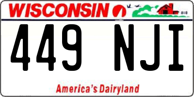 WI license plate 449NJI