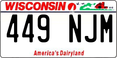 WI license plate 449NJM