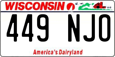 WI license plate 449NJO
