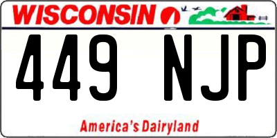 WI license plate 449NJP