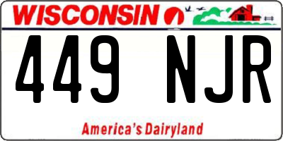 WI license plate 449NJR