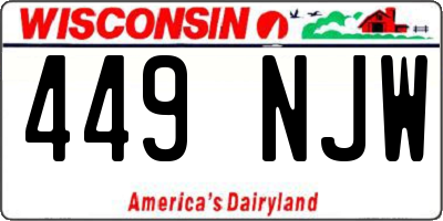 WI license plate 449NJW
