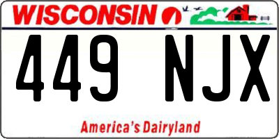 WI license plate 449NJX