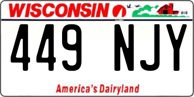 WI license plate 449NJY