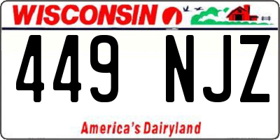 WI license plate 449NJZ