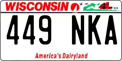 WI license plate 449NKA