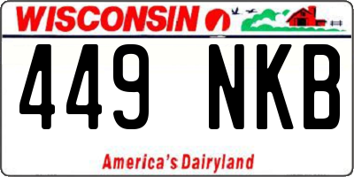 WI license plate 449NKB