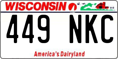 WI license plate 449NKC
