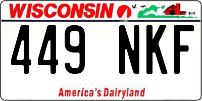 WI license plate 449NKF