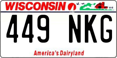 WI license plate 449NKG