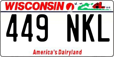 WI license plate 449NKL