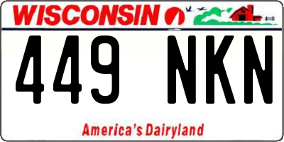 WI license plate 449NKN