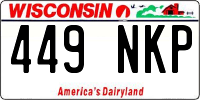 WI license plate 449NKP
