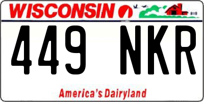 WI license plate 449NKR