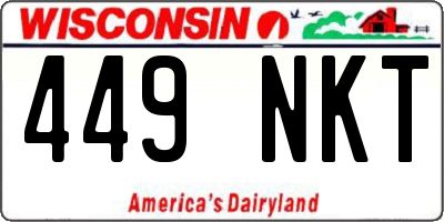 WI license plate 449NKT
