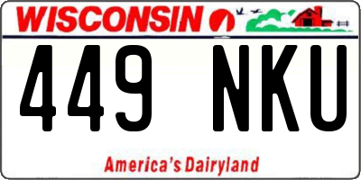 WI license plate 449NKU