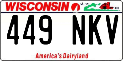 WI license plate 449NKV