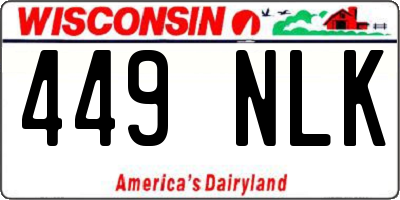 WI license plate 449NLK