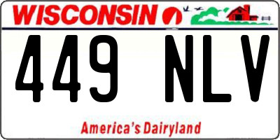 WI license plate 449NLV