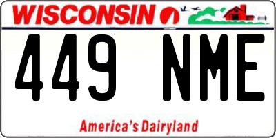 WI license plate 449NME
